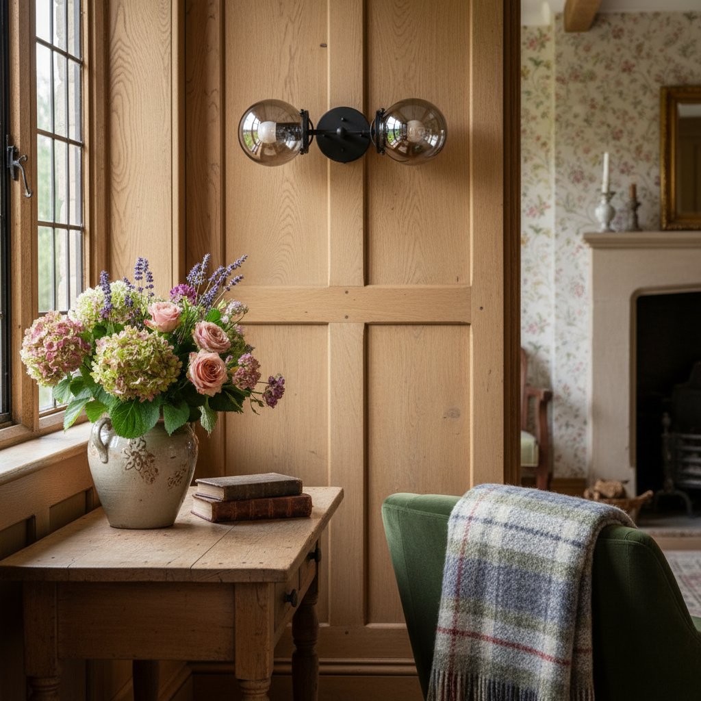 Lumio Globe Double Globe Vanity Wall Light - Rustic Farmhouse Bathroom Wall Fixture