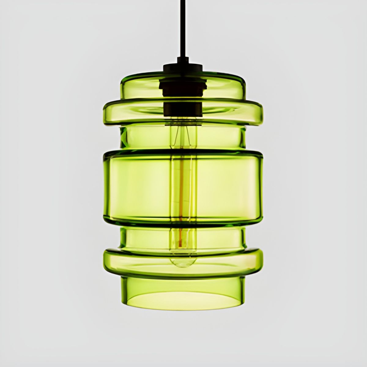 Crystalline Series Pendant Light - Blown Glass Multi Colored Glass Pendant Lamp
