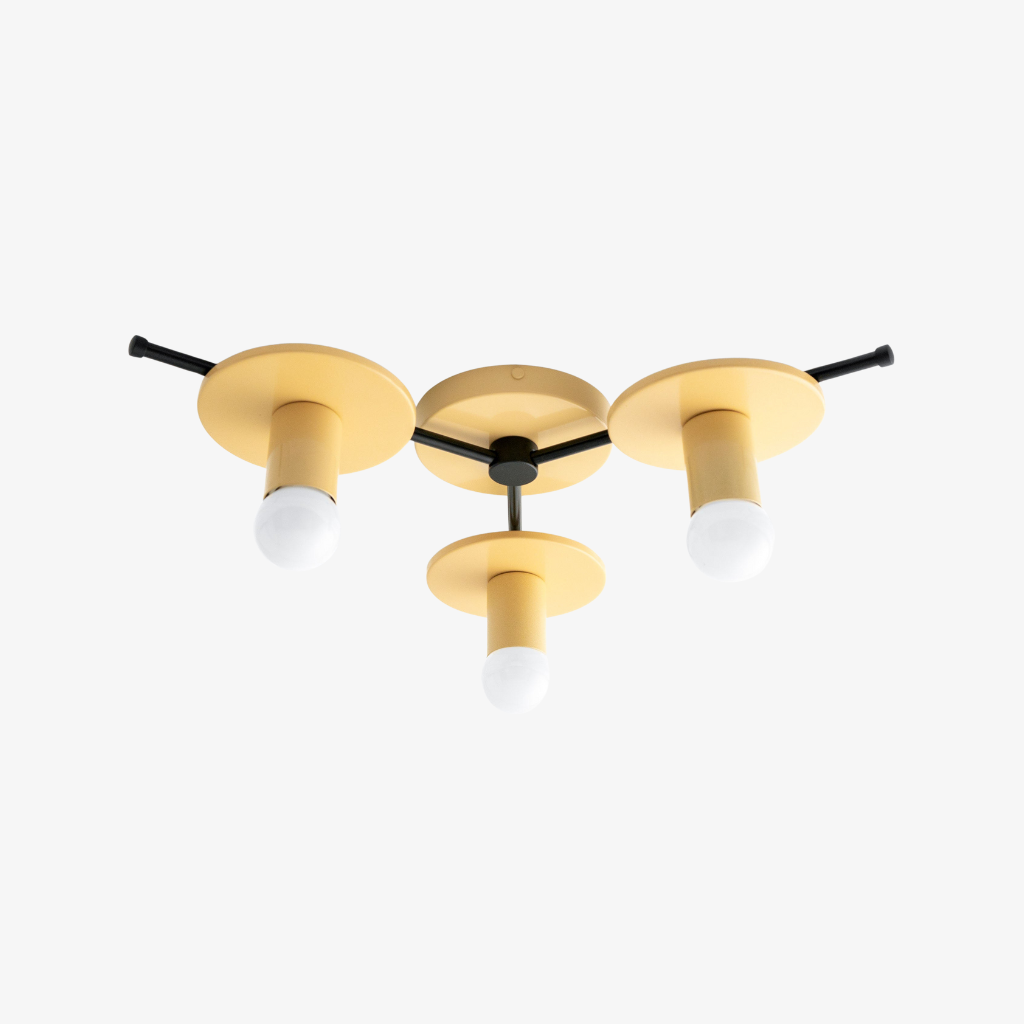 Radiro Globe Colorful Minimalist 3-Bulb Ceiling Light – Contemporary Flush Mount Fixture