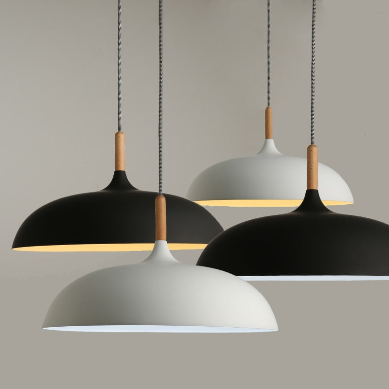 Minimalist Wood & Aluminum Pendant Light