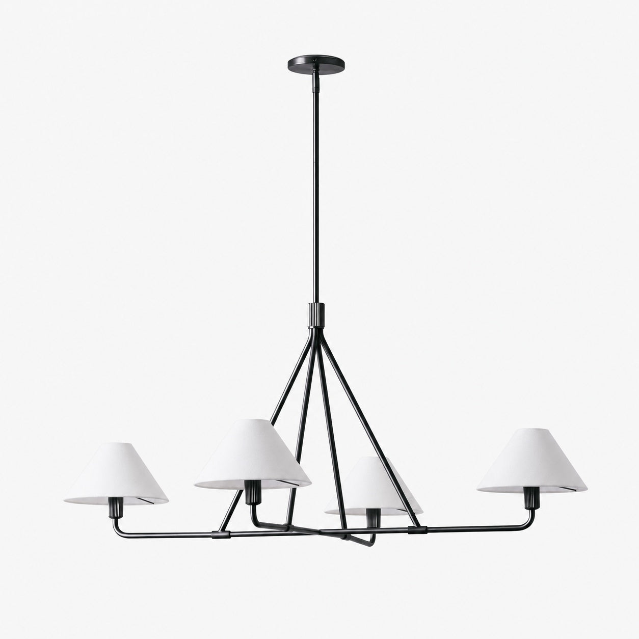 Diora Pendant Light -  Modern Metal Fixture with Linen Shades