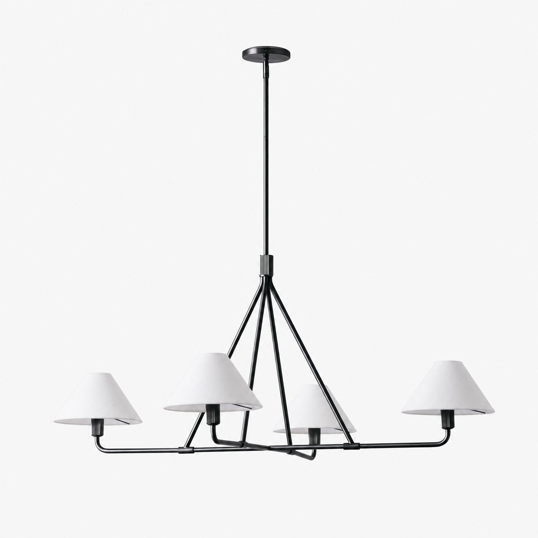 Diora Pendant Light -  Modern Metal Fixture with Linen Shades