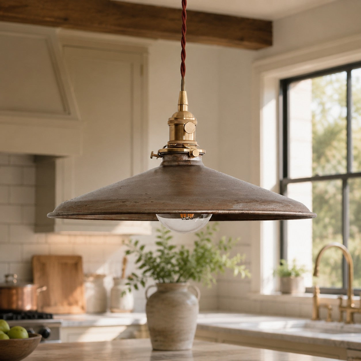 Hand-Rusted Nordic Farmhouse Pendant Light Fixture