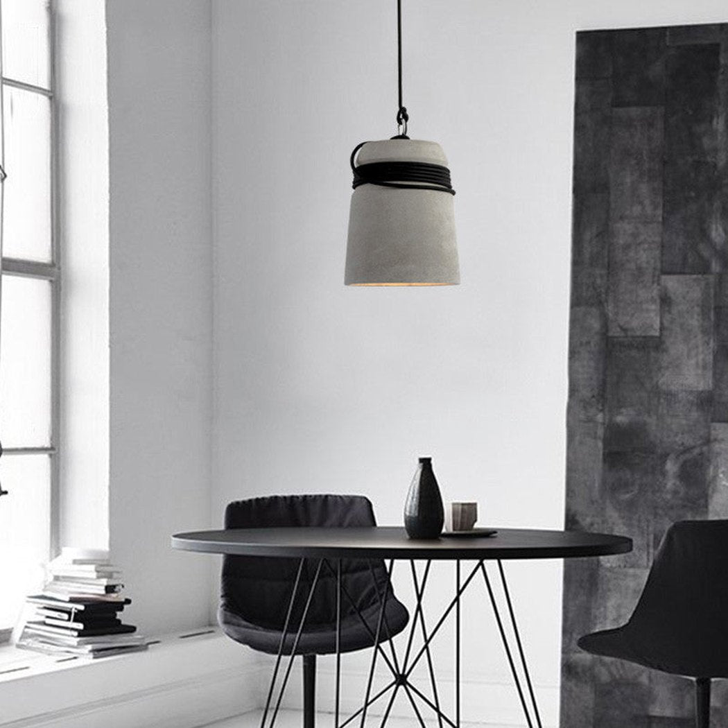 Nordic Cement Hemp Rope Pendant Lamp