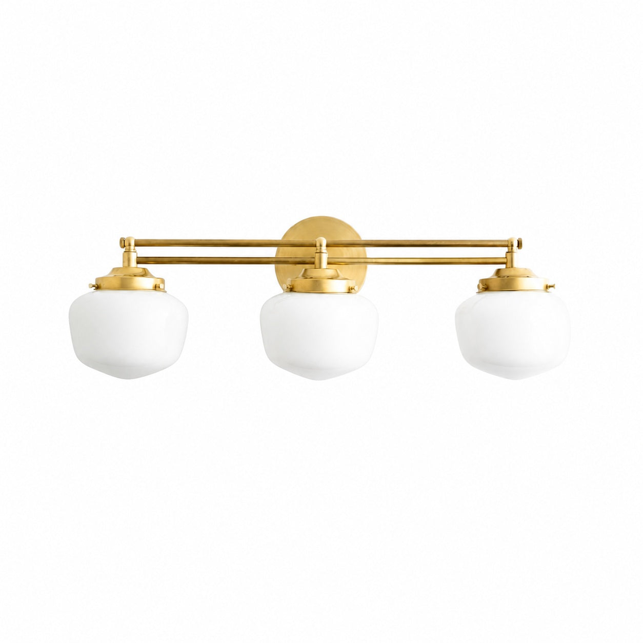 Opalume Glass Art Deco Vanity Light - Bathroom Wall Sconce with White Glass Shades