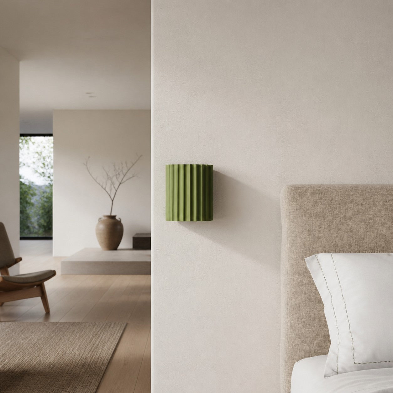 Ribellex Minimalist Ribbed Fluted Wall Light Sculptural Wall Lamp for Bedroom Hallway N59