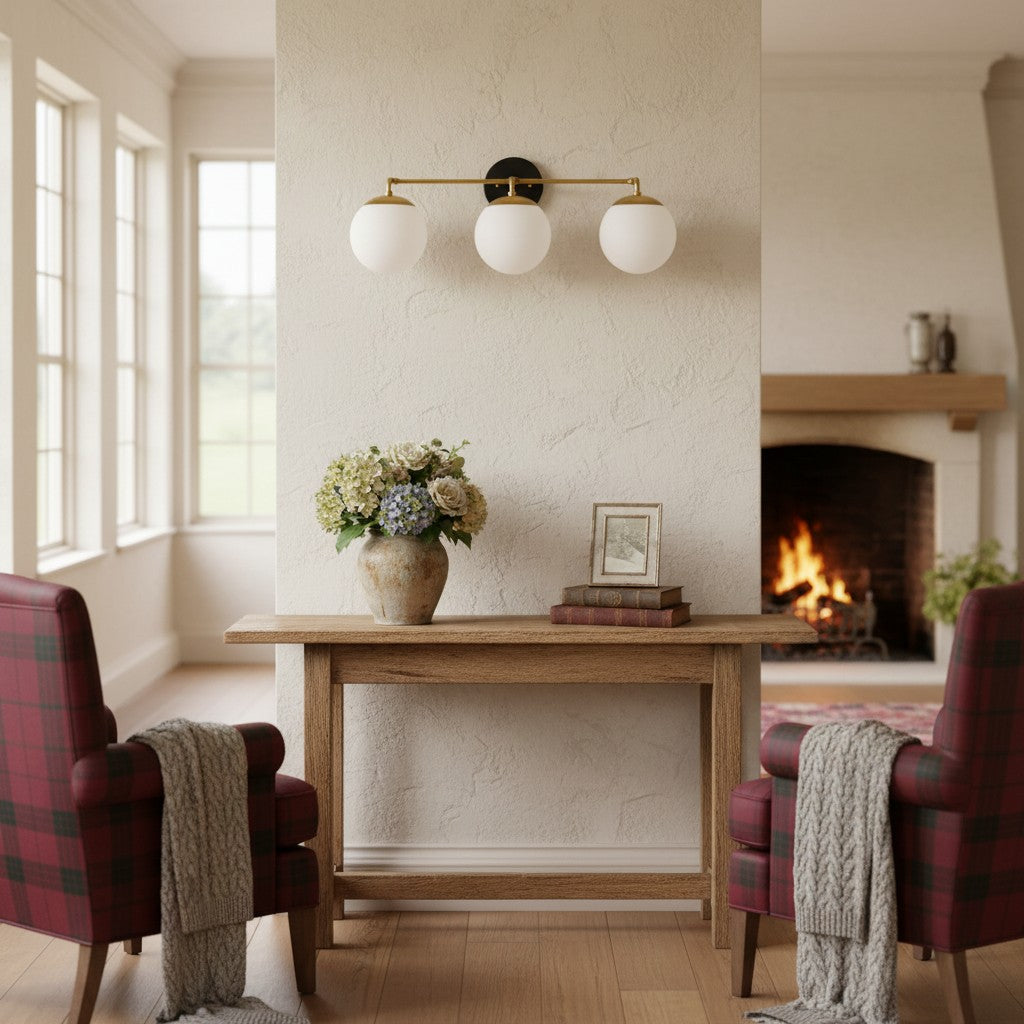 Glorica Glass Wall Sconce - Modern Vintage Vanity Light Fixture