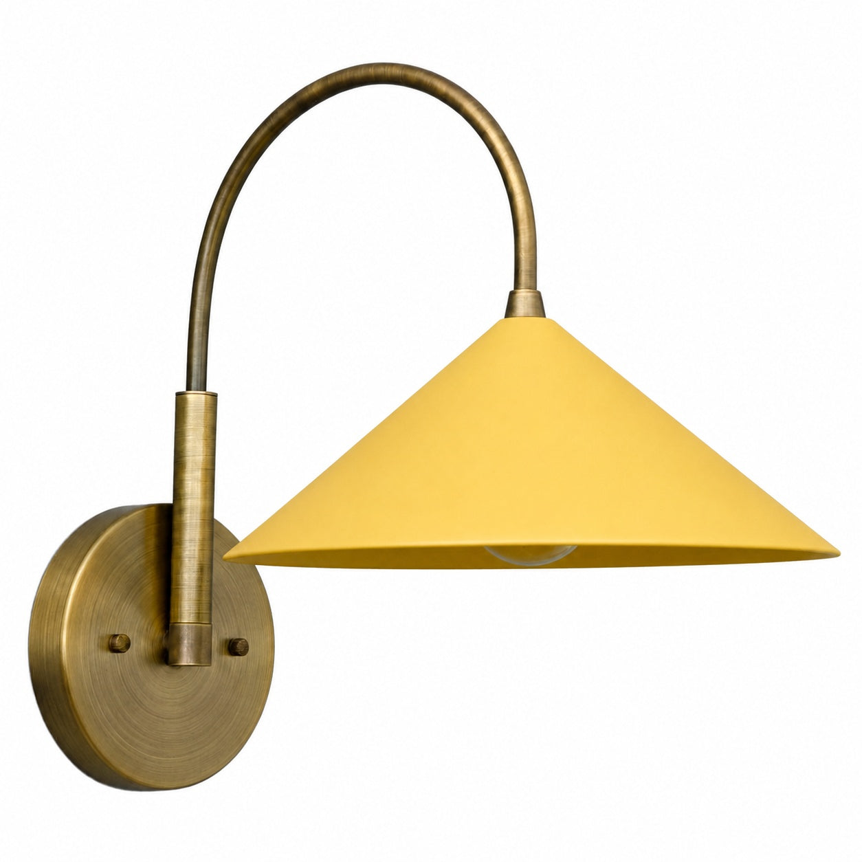 Curva Metal Vintage Wall Sconce  - Elegant Cone Shade for Bedrooms