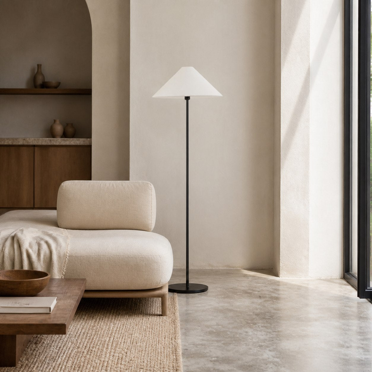 Diora Table & Floor Lamps - Linen Shade Modern Linear Style Sophisticated Accent