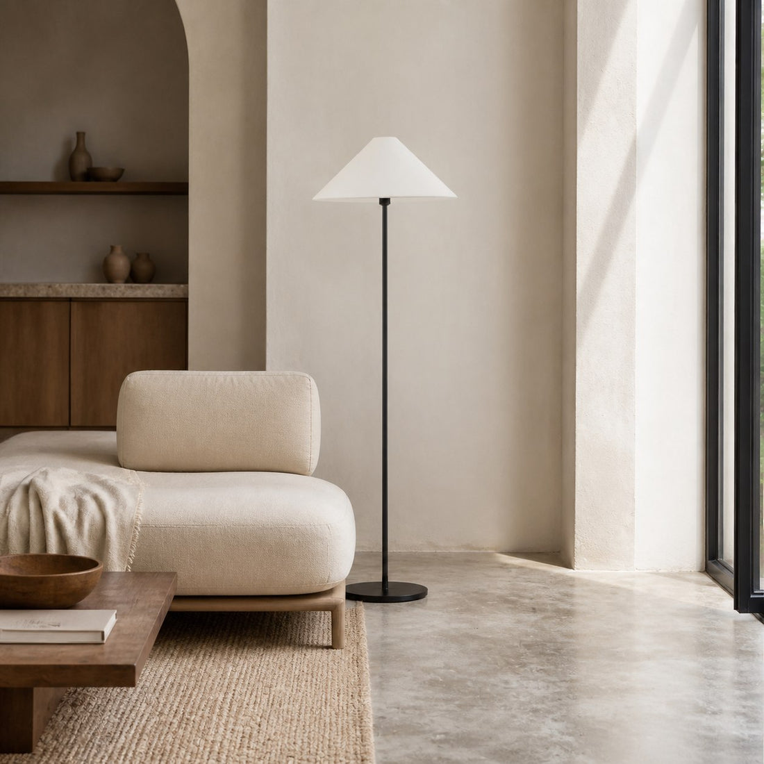 Diora Table & Floor Lamps - Linen Shade Modern Linear Style Sophisticated Accent