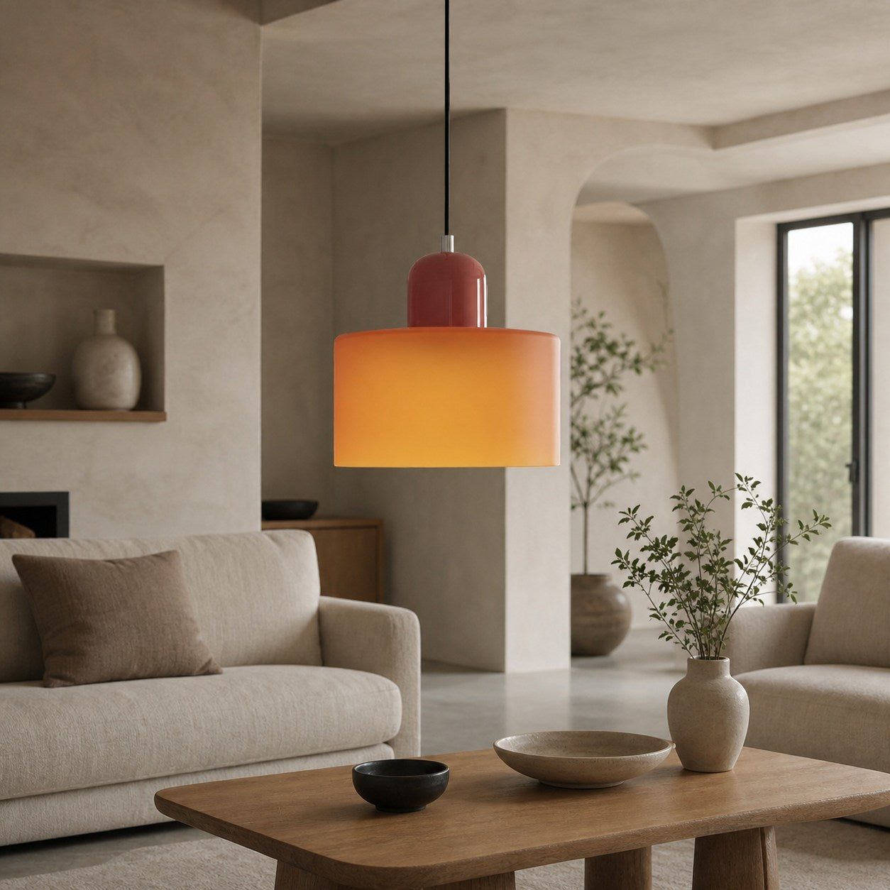 Morvella Sculptural Pendant Light – Refined Cylindrical Design Decorative Hanging Lamp N31
