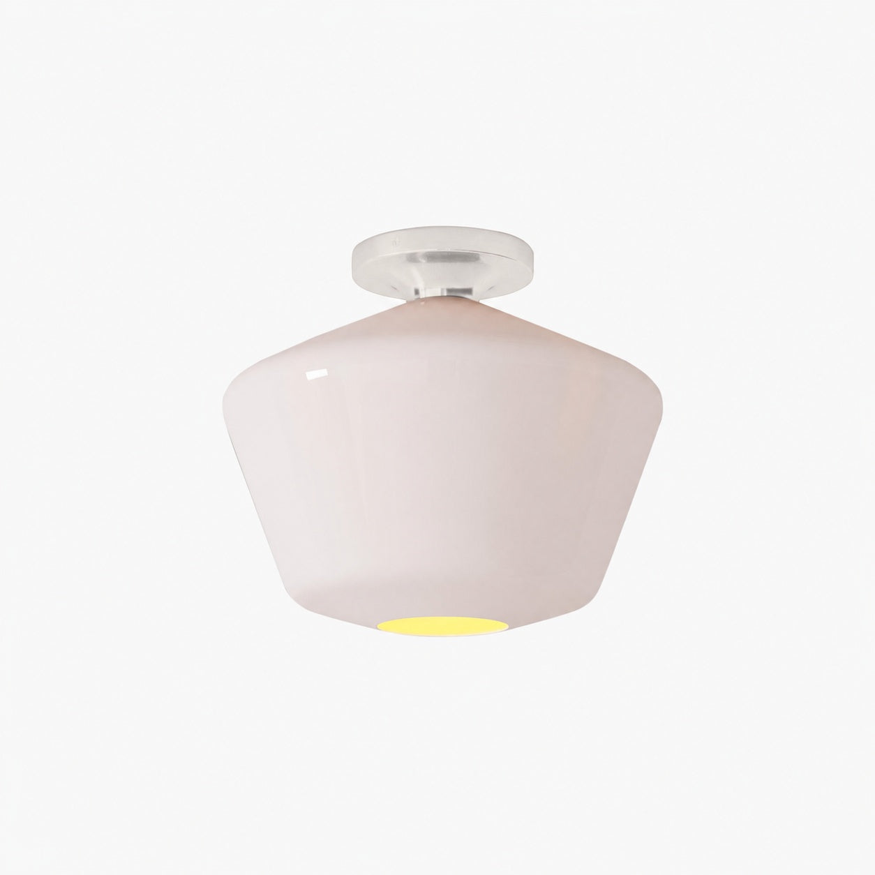Merin Minimalist Sleek Geometric Glass Flushmount Light