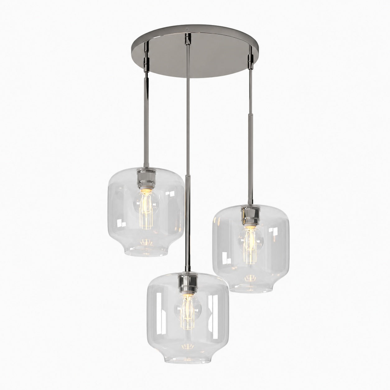 Lumivelle Pebble Glass Chandelier - 3-Light Modern Pendant Style