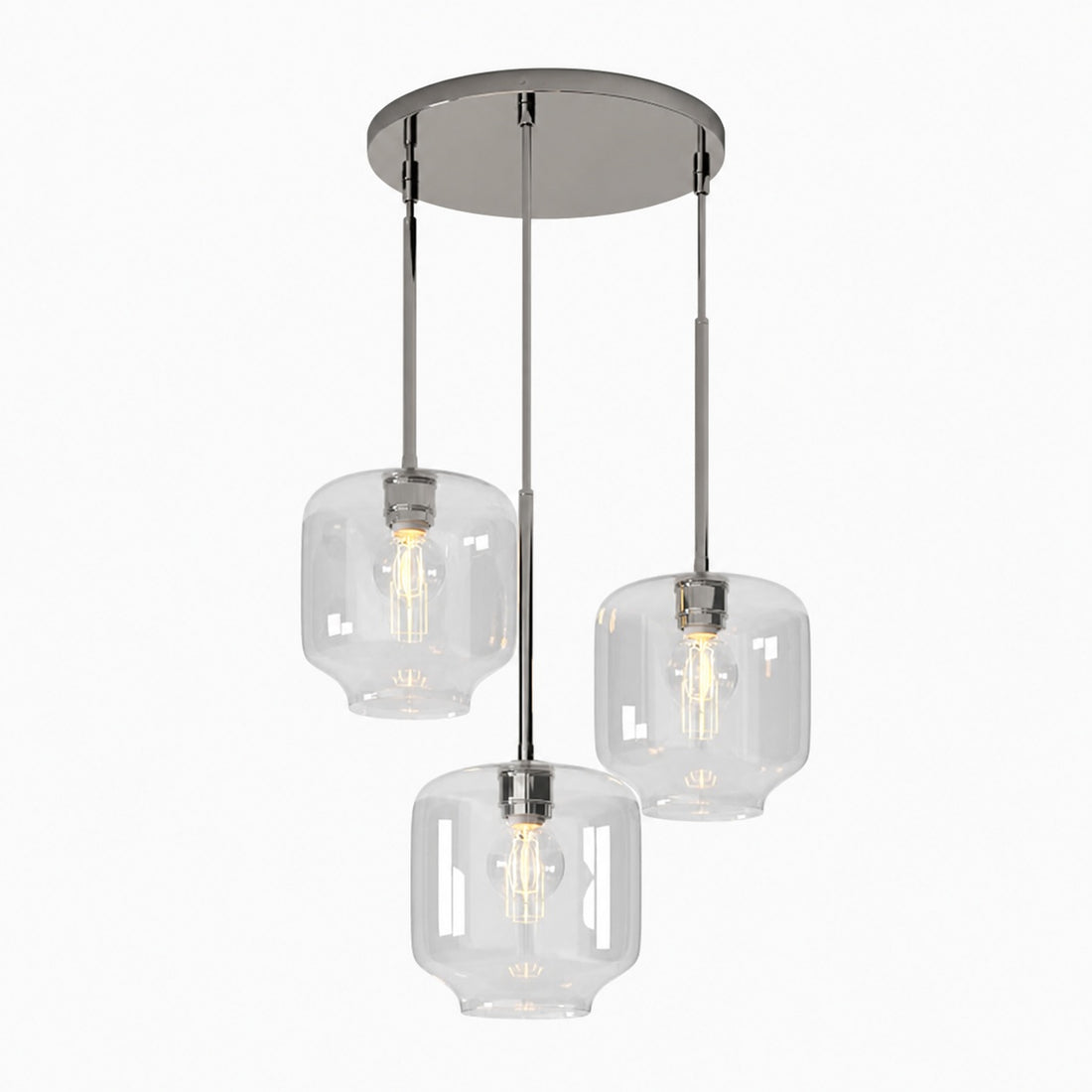 Lumivelle Pebble Glass Chandelier - 3-Light Modern Pendant Style