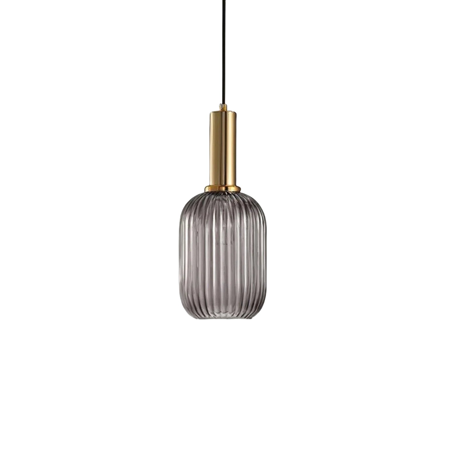 Ribbed Stained Glass Pendant Lamp – Retro Lantern Shape Hanging Light