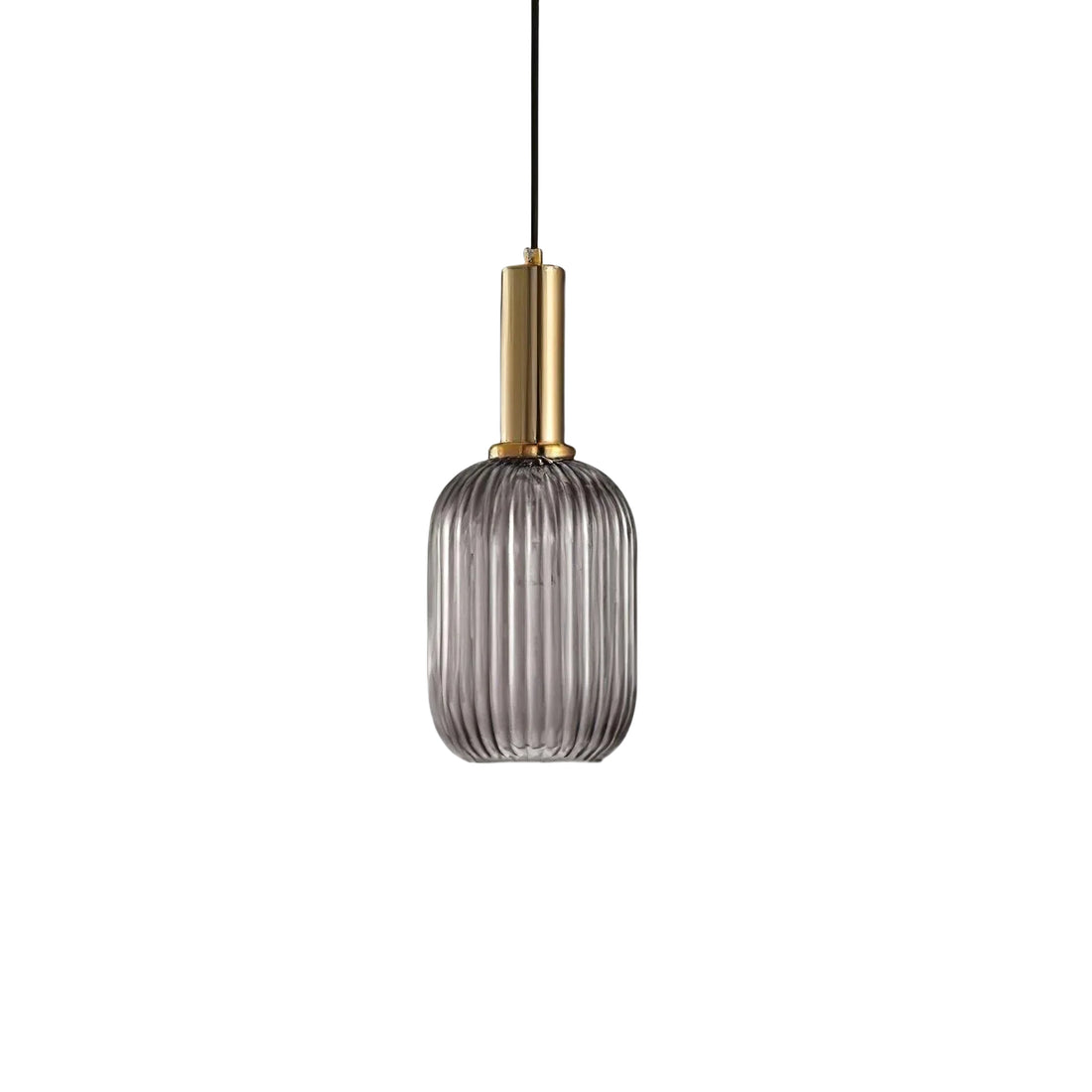 Ribbed Stained Glass Pendant Lamp – Retro Lantern Shape Hanging Light
