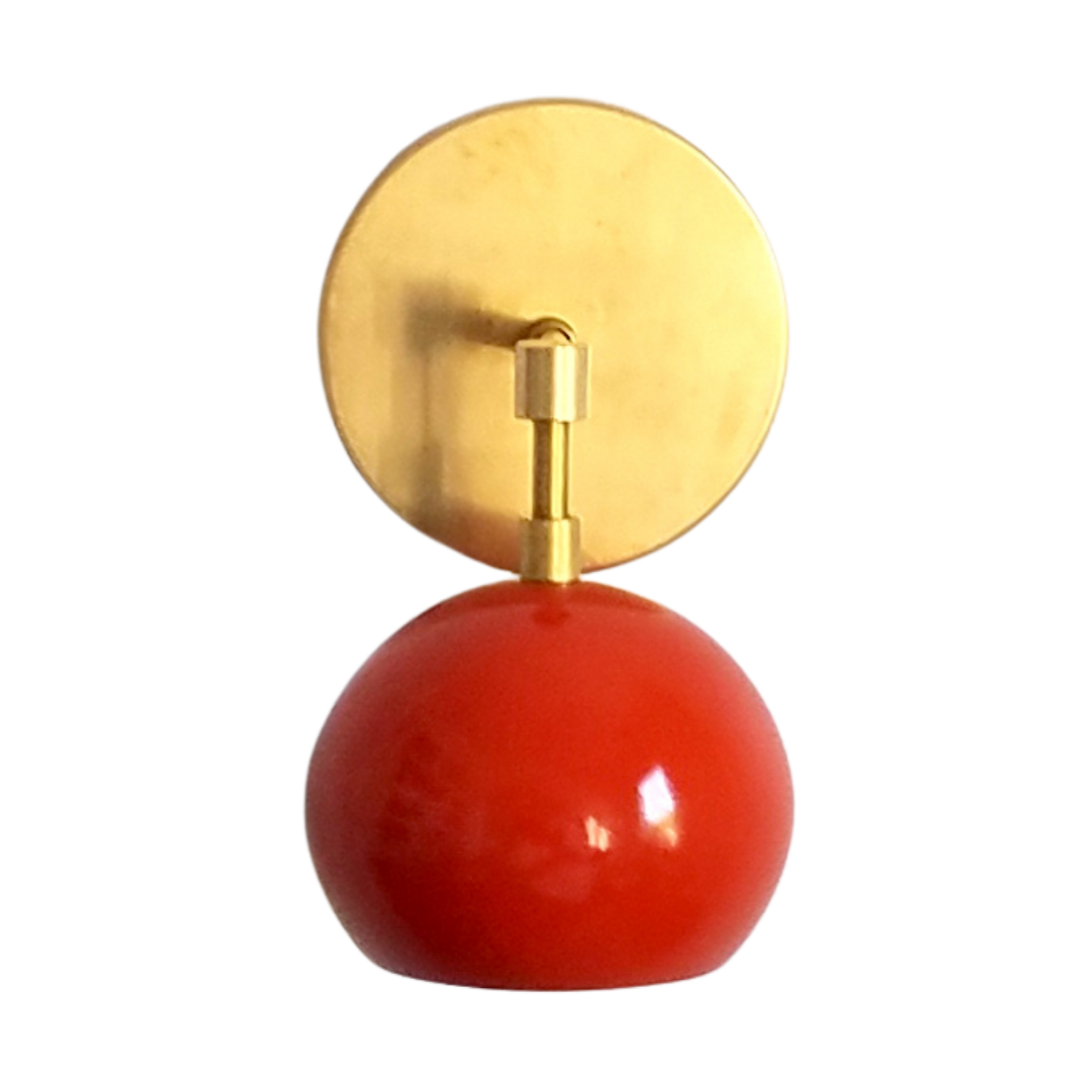 Mid Century Flame Orange Globe Wall Sconce - Modern Brass Or Chrome Light