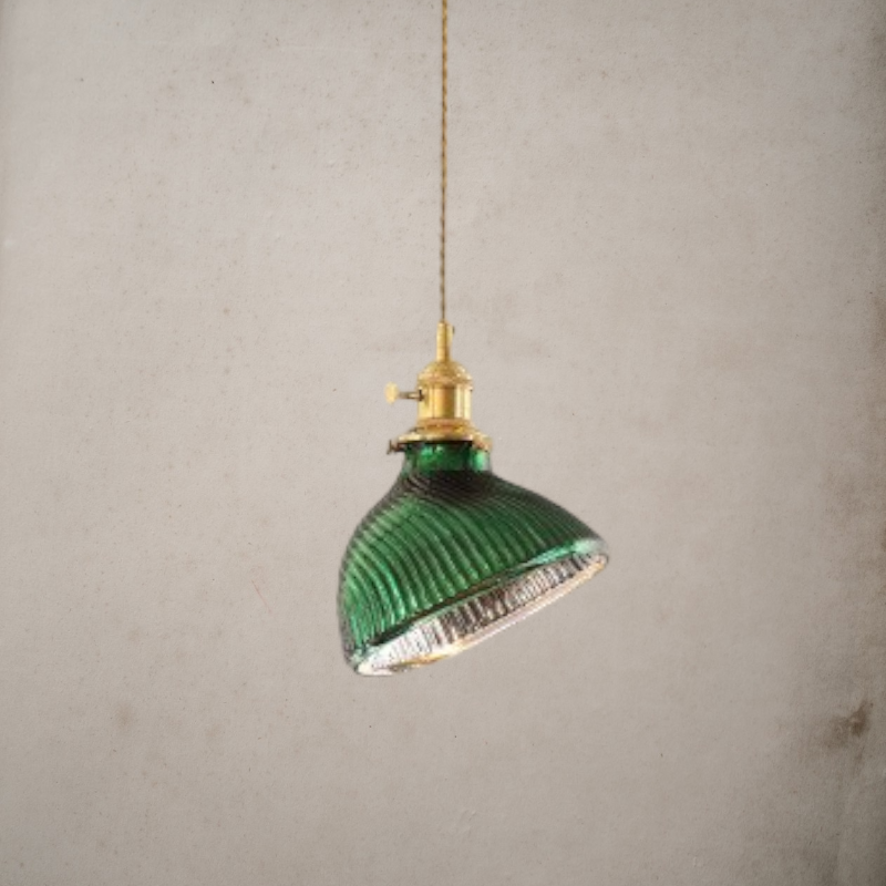 Japanese Minimalist Green Glass Pendant Light