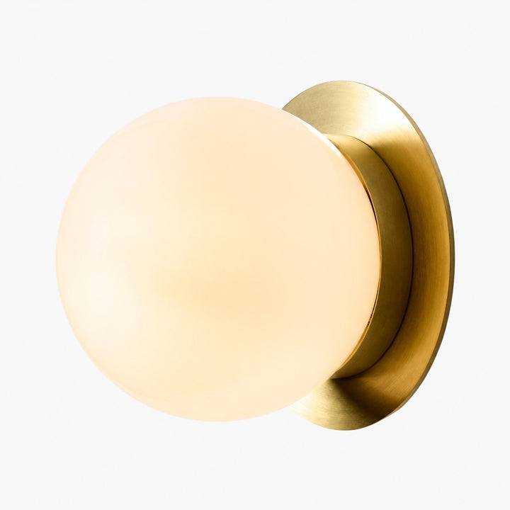 Rivolence Wall Sconce – Antique Brass Milk Glass Light