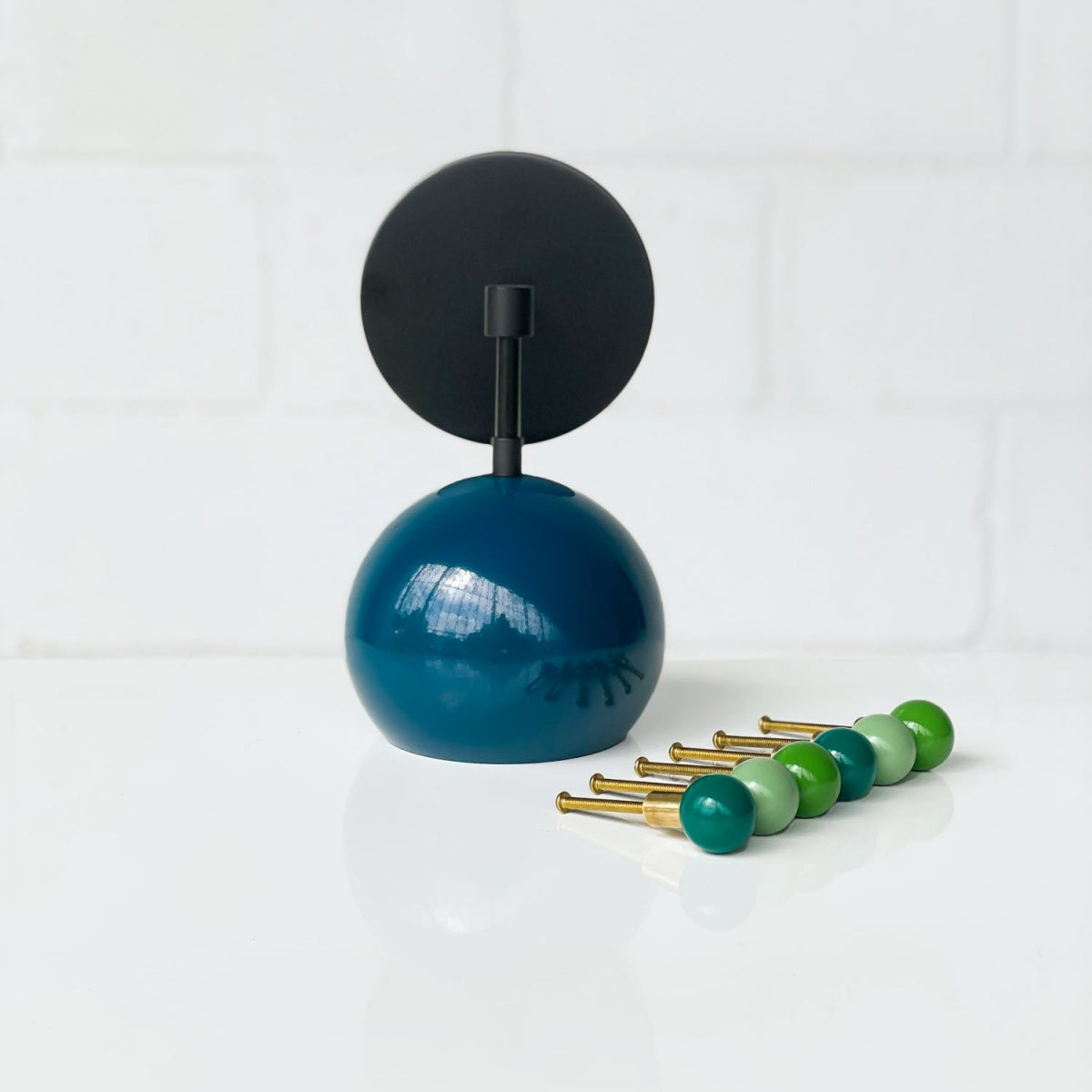 Modern Stylish Navy Globe Accent Wall Sconce