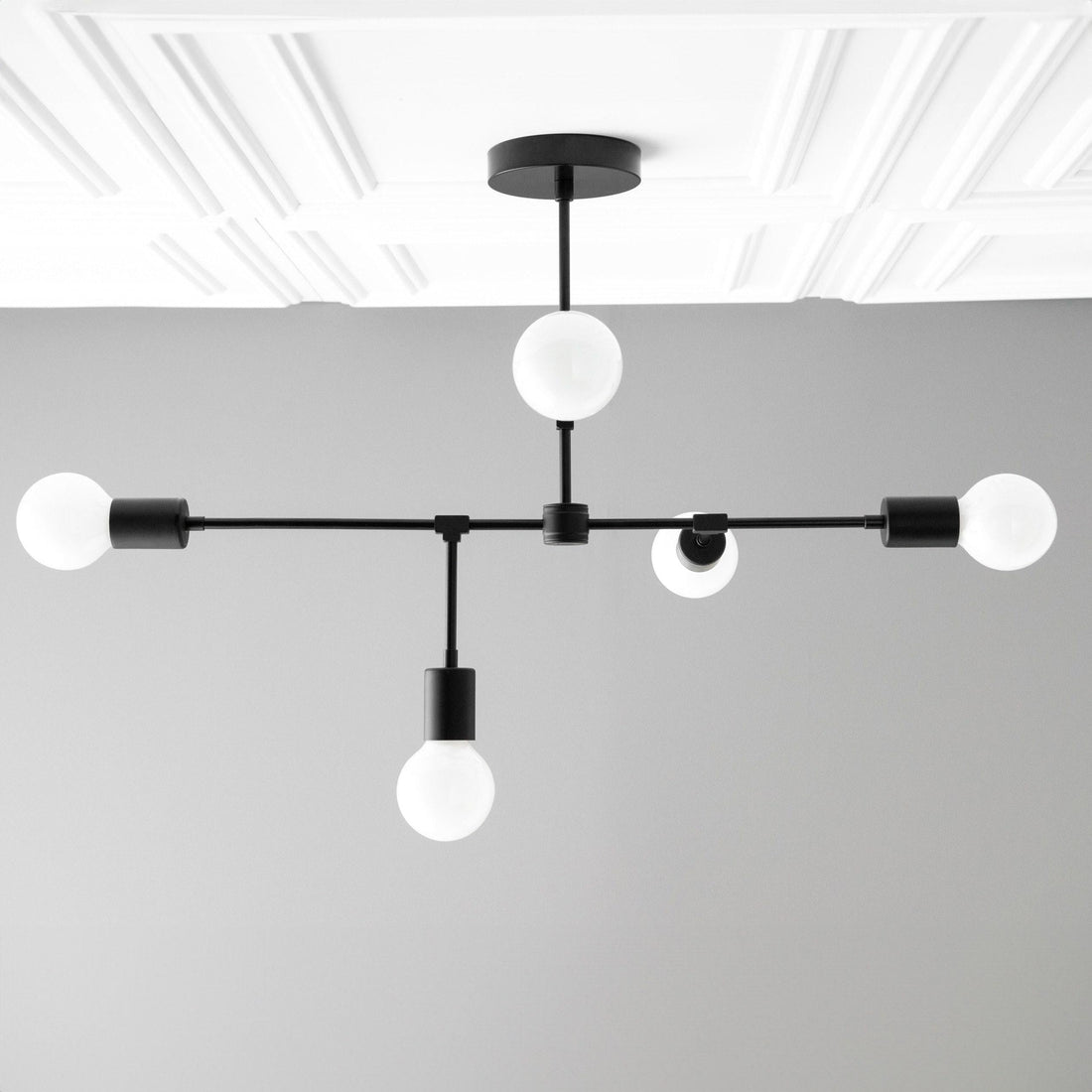Mobilux Line 5 Light Chandelier - Modern Ceiling Hanging Lamp for Dining Room