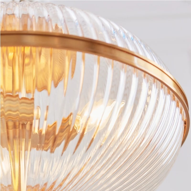 Luntra Contemporary Multi-Light Pendant with Textured Glass for Bedrooms and Hallways
