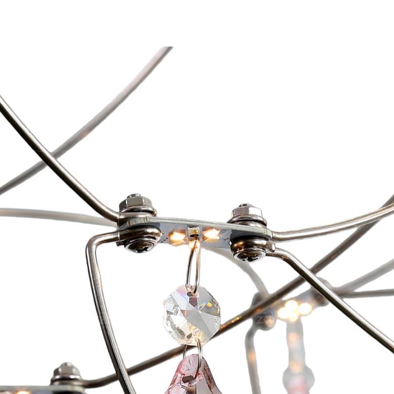 Crynora French Crystal Chandelier - Romantic Firefly Design in Luxe Style for Dining Room or Bedroom