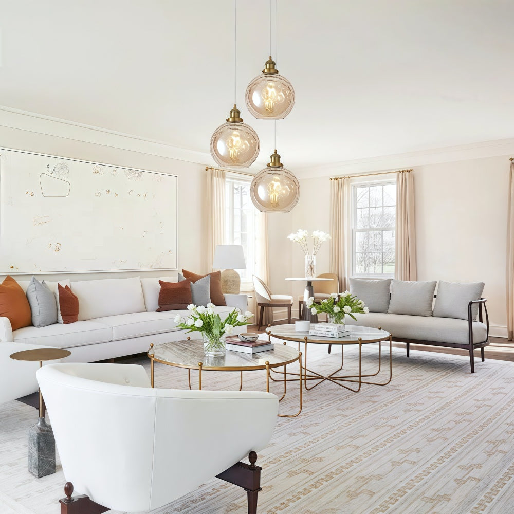 Single Hammered Glass Globe Pendant Light