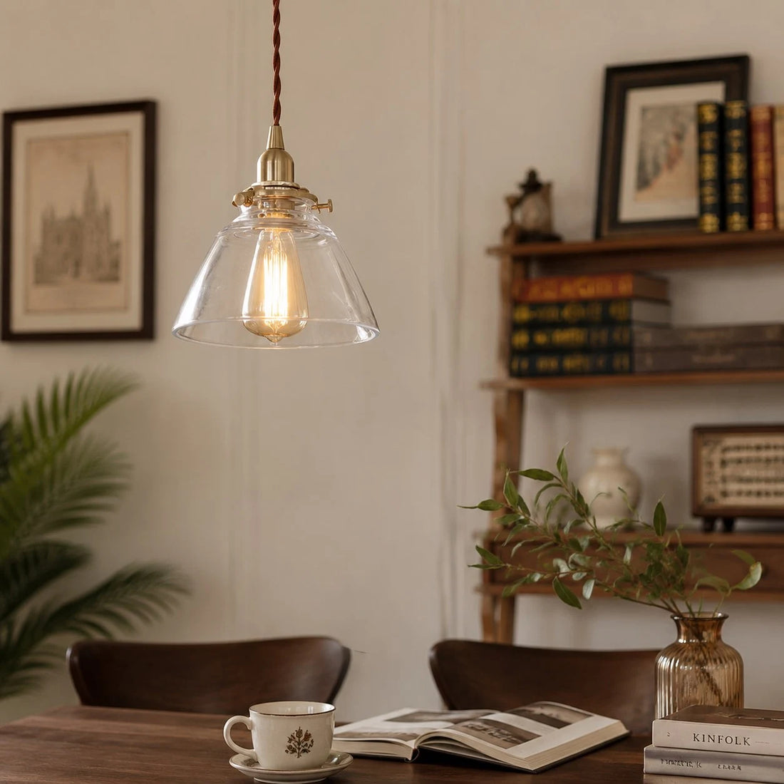 D112 brass glass pendant light SKU view