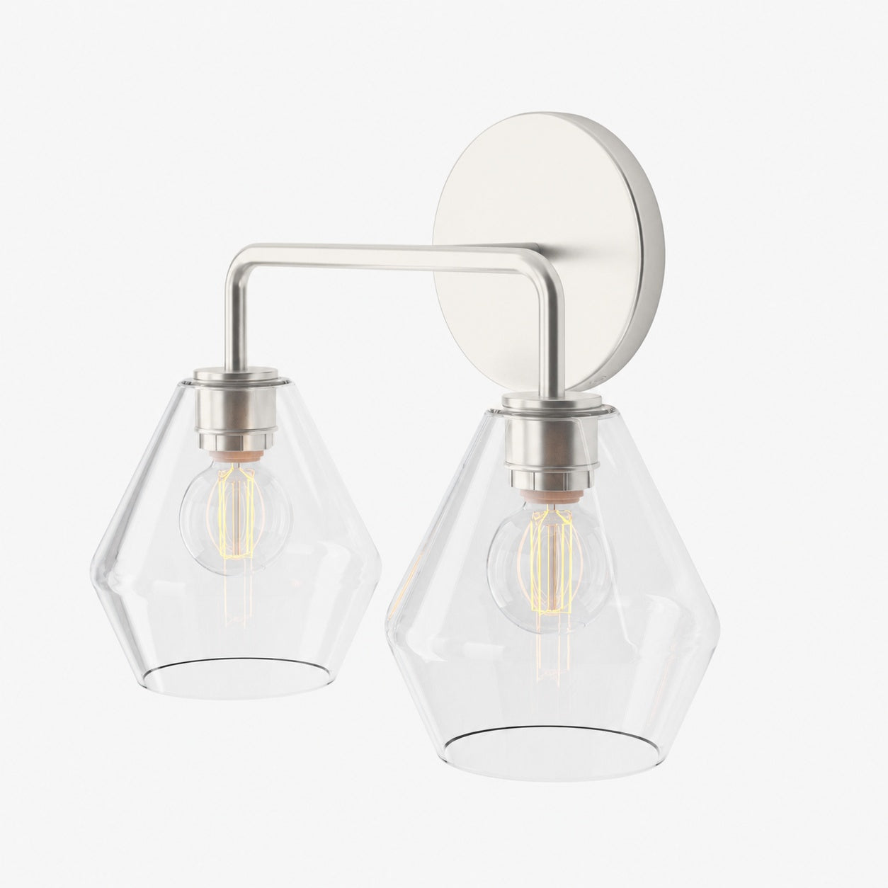 Merin Multi Head Dressing Table Wall Lamp - Metal And Glass Sculptural Lamp