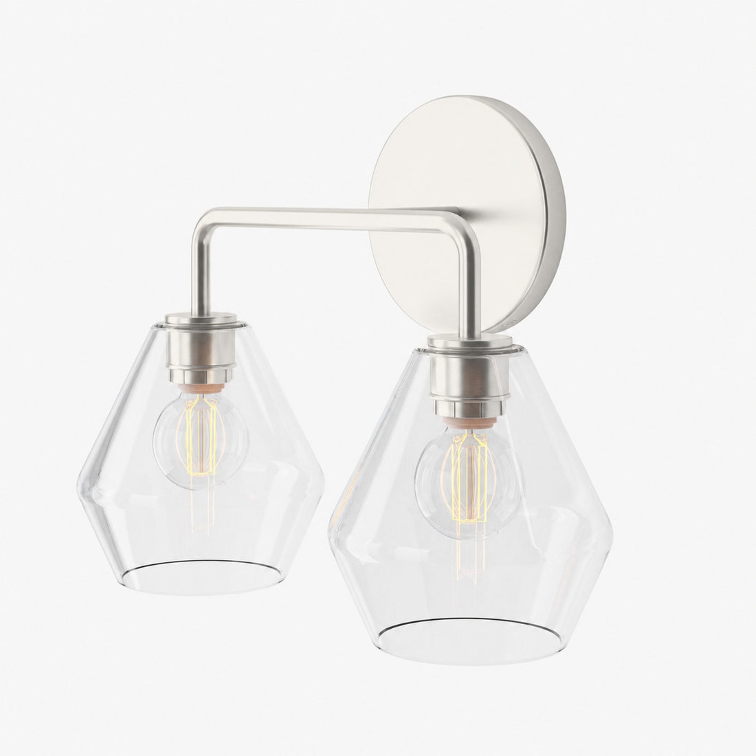 Merin Multi Head Dressing Table Wall Lamp - Metal And Glass Sculptural Lamp