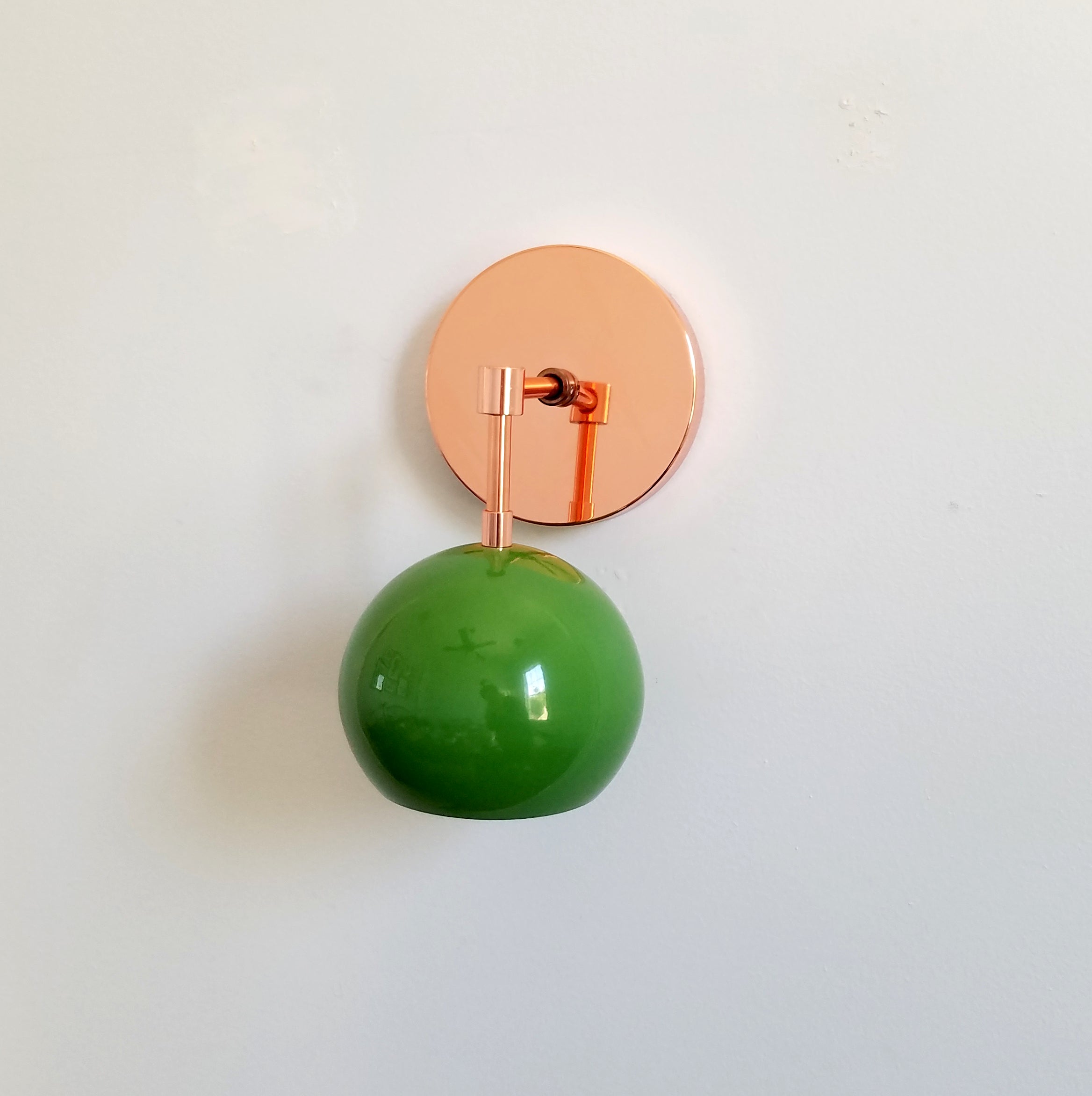 Vintage Inspired Spring Green Globe Wall Sconce