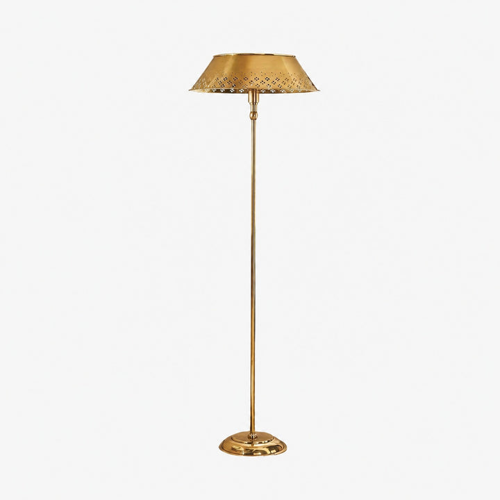Auriglow Enameled Brass Perforated Floor Lamp - Space Age Style - Home Decor