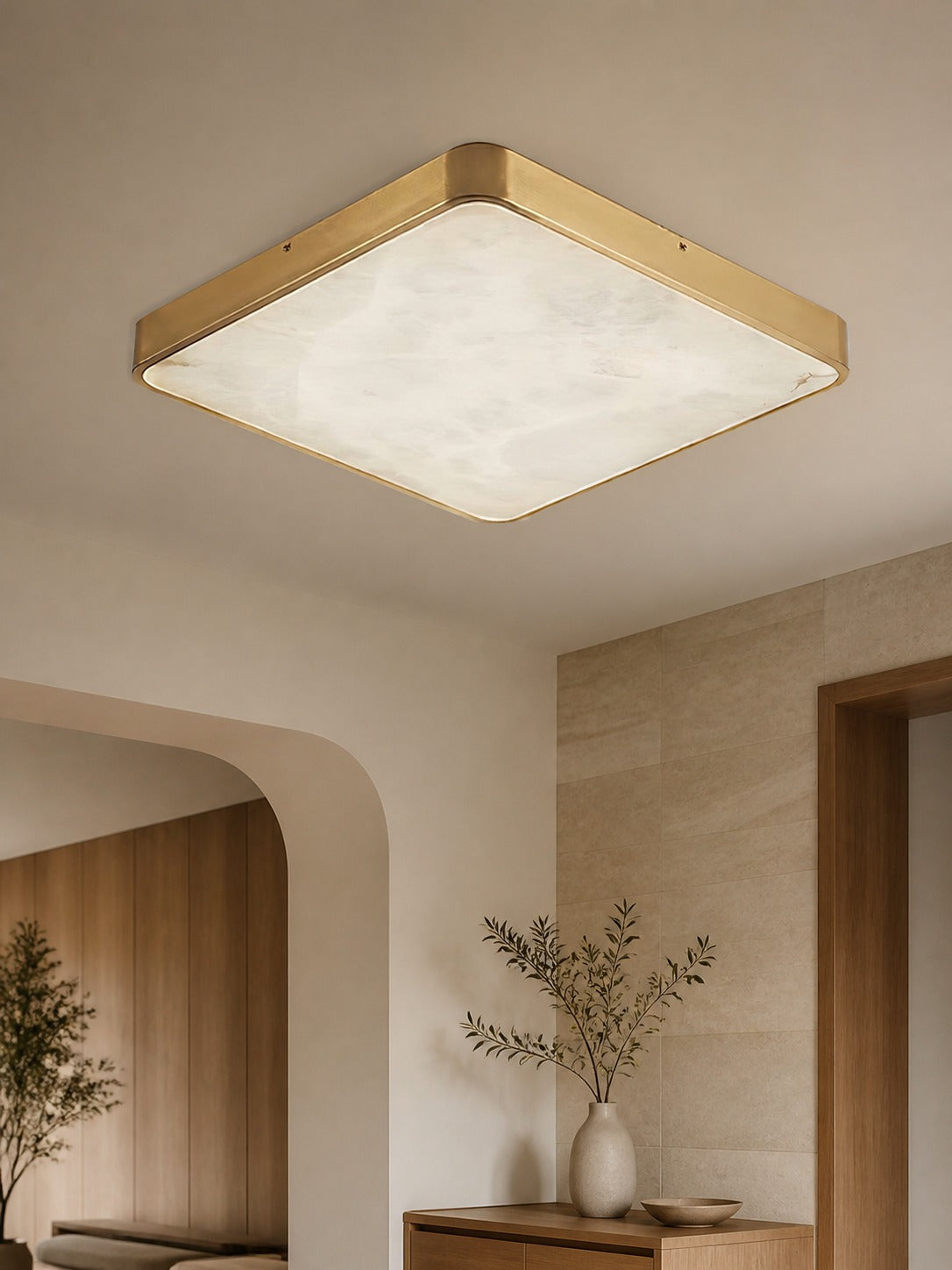 Geometric Alabaster Recessed Ceiling Light