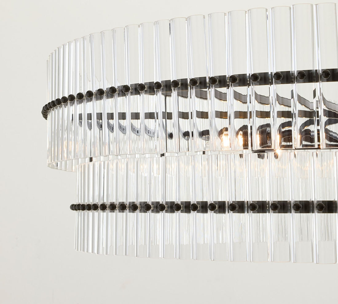 Lumora Crystal Pendant Light – Elegant Tumbled Brass & Cut Glass