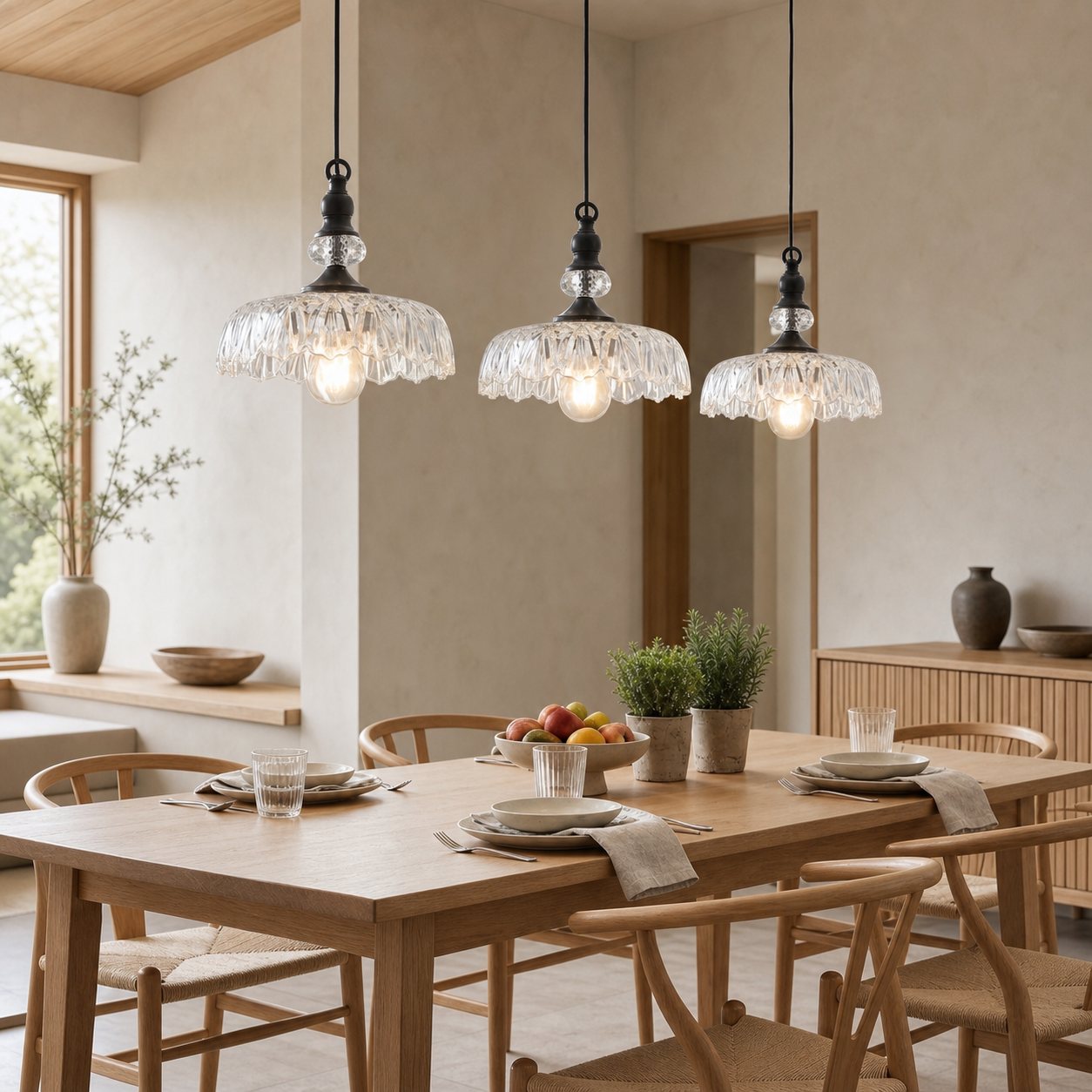 Verdoma Flower Glass Pendant Light - Vintage Floral Design for Living and Dining U01