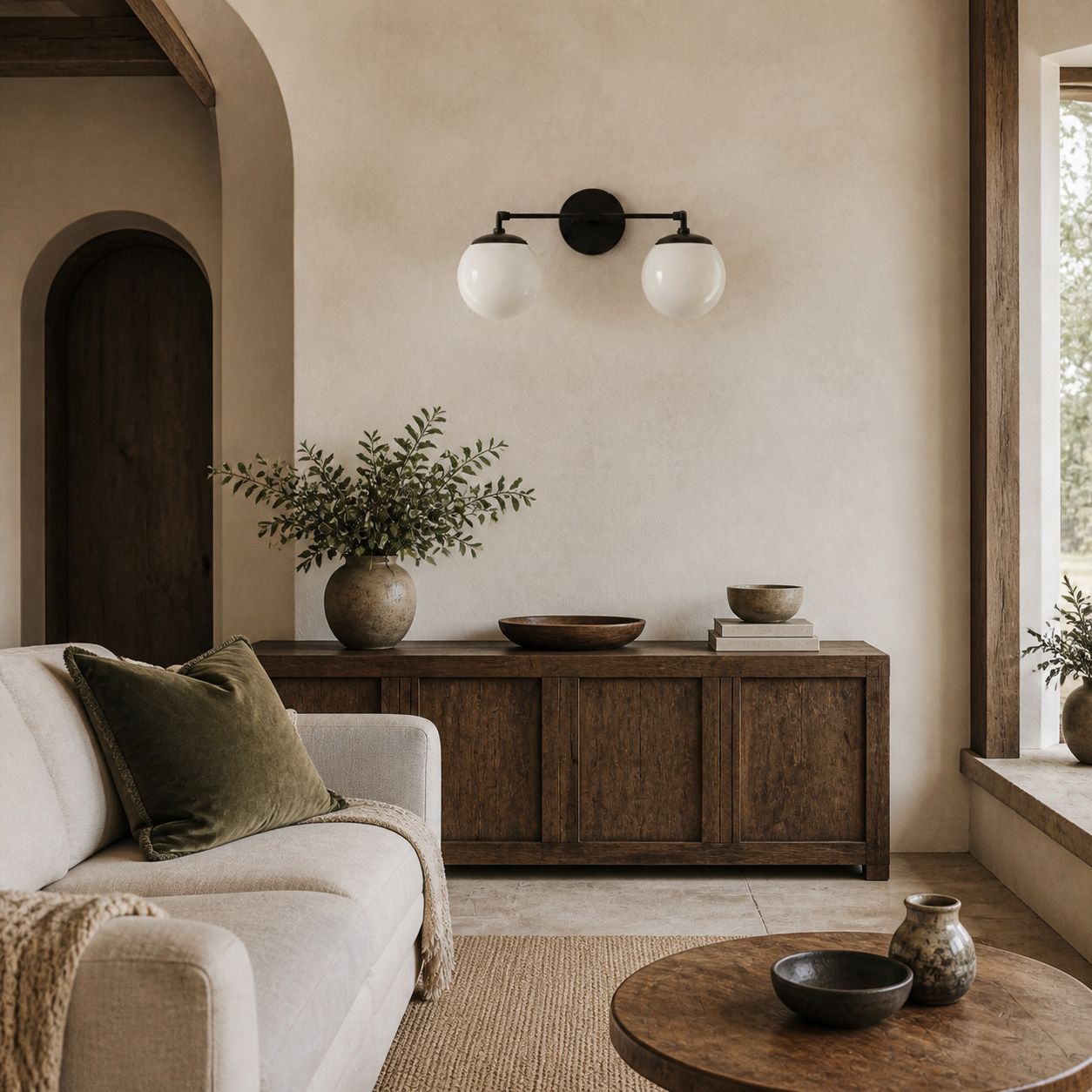 Glorica Glass Wall Sconce - Modern Vintage Vanity Light Fixture