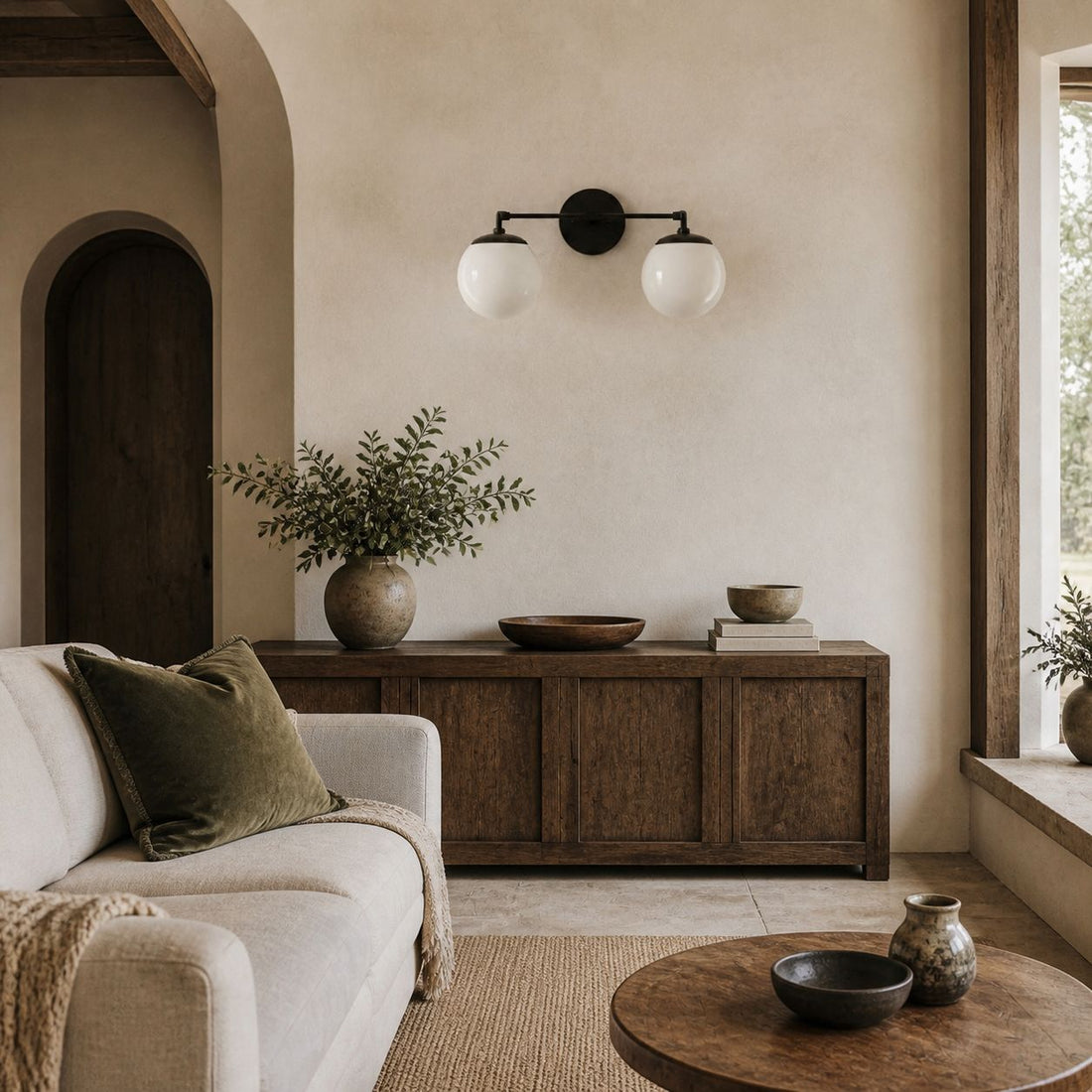 Glorica Glass Wall Sconce - Modern Vintage Vanity Light Fixture