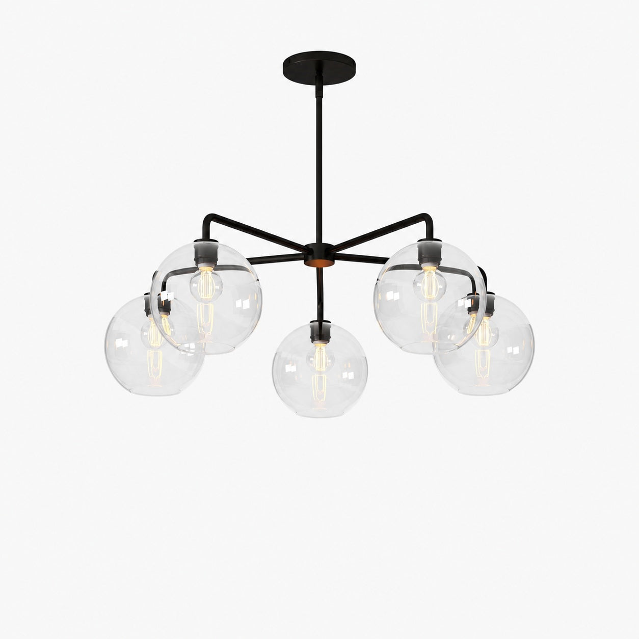 Selvion Elegant 5-Light Globe Chandelier – Modern Glass Pendant Lighting Fixture