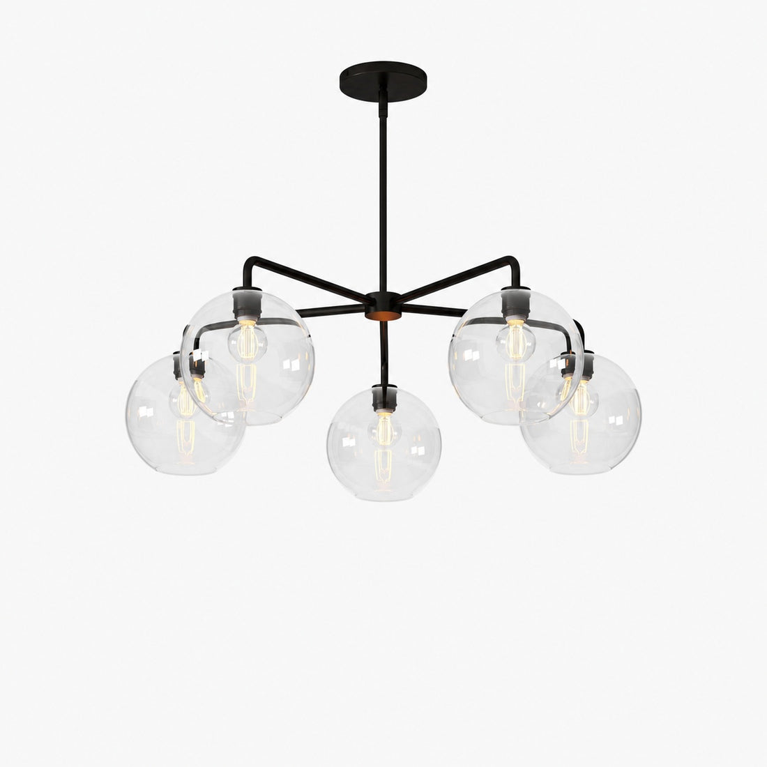Selvion Elegant 5-Light Globe Chandelier – Modern Glass Pendant Lighting Fixture