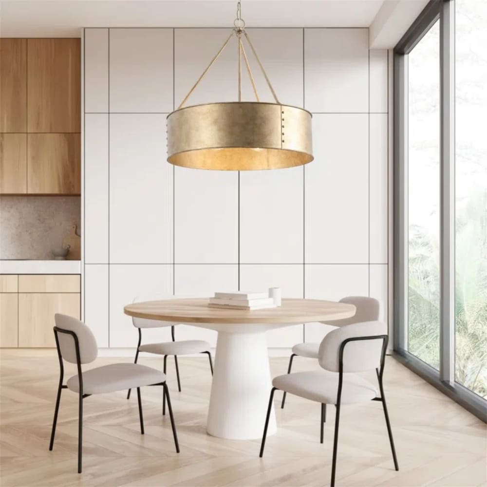 Distressed Metal Drum Chandelier – Industrial 5-Light  Pendant Lamp