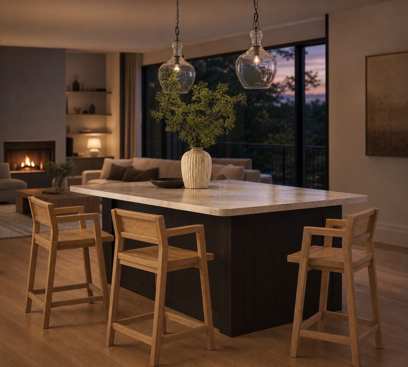 Lawson Glass Pendant Light - Recycled & Milk Glass with Bronze Accent