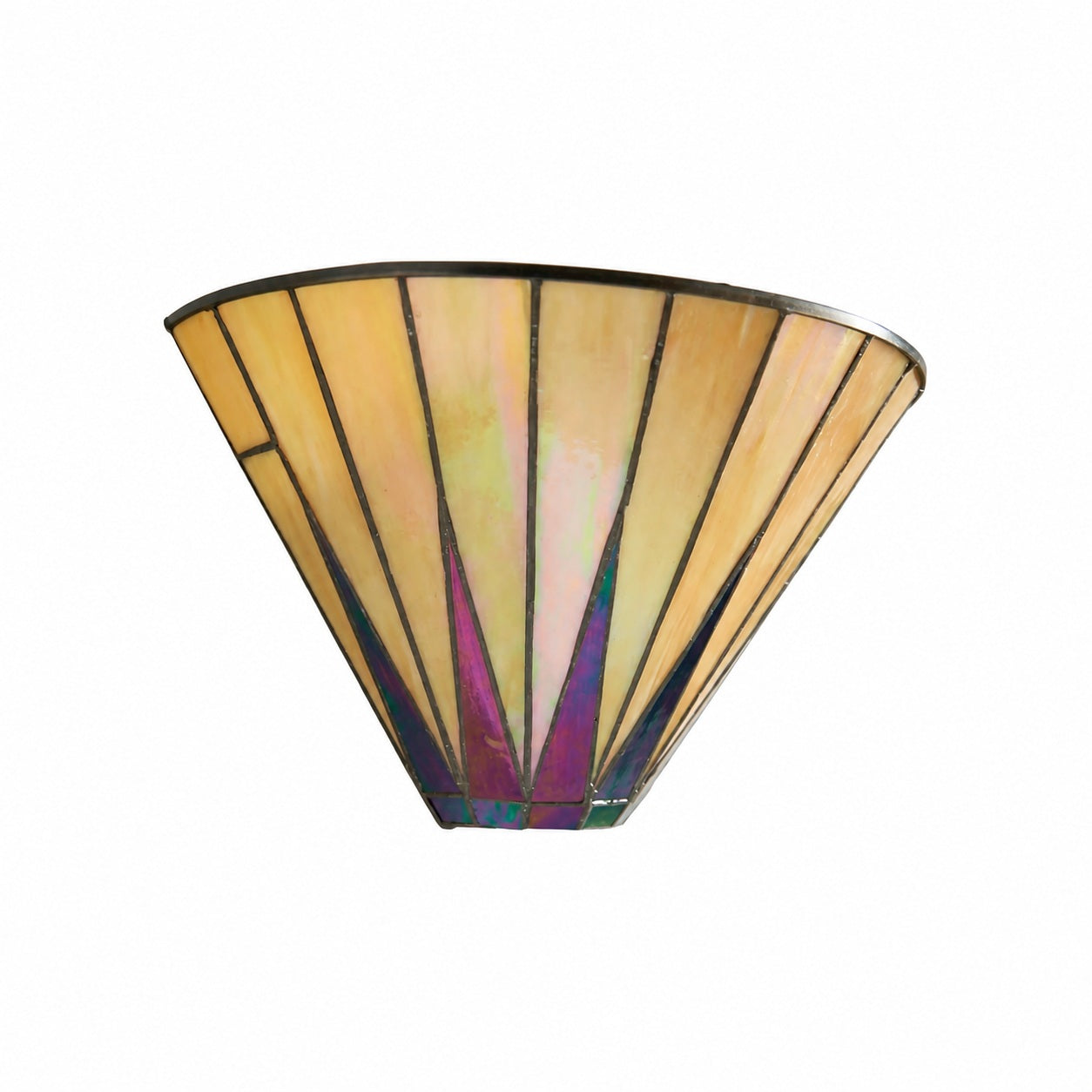 TF Dark Star Art Deco Star Tiffany Wall Sconce – Stained Glass Geometric Light for Hallway and Living Room