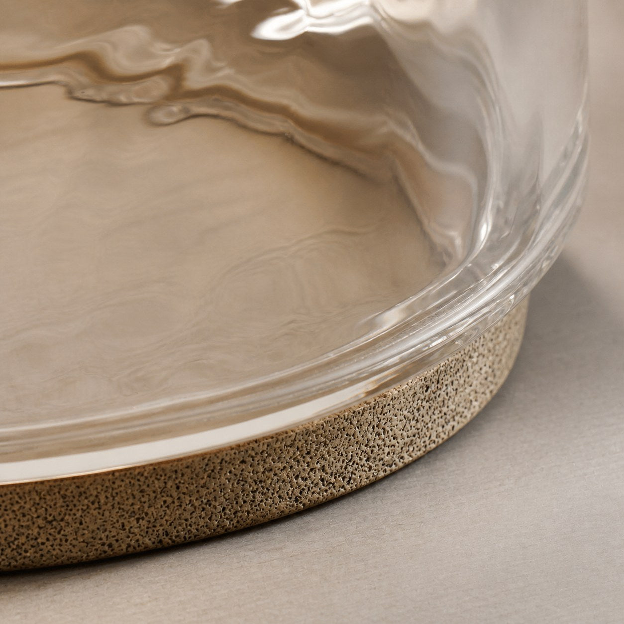 Sustaina Recycled Glass Table Lamp - Sculptural Irregular Shape and Coastal Style for Bedroom Nightstand