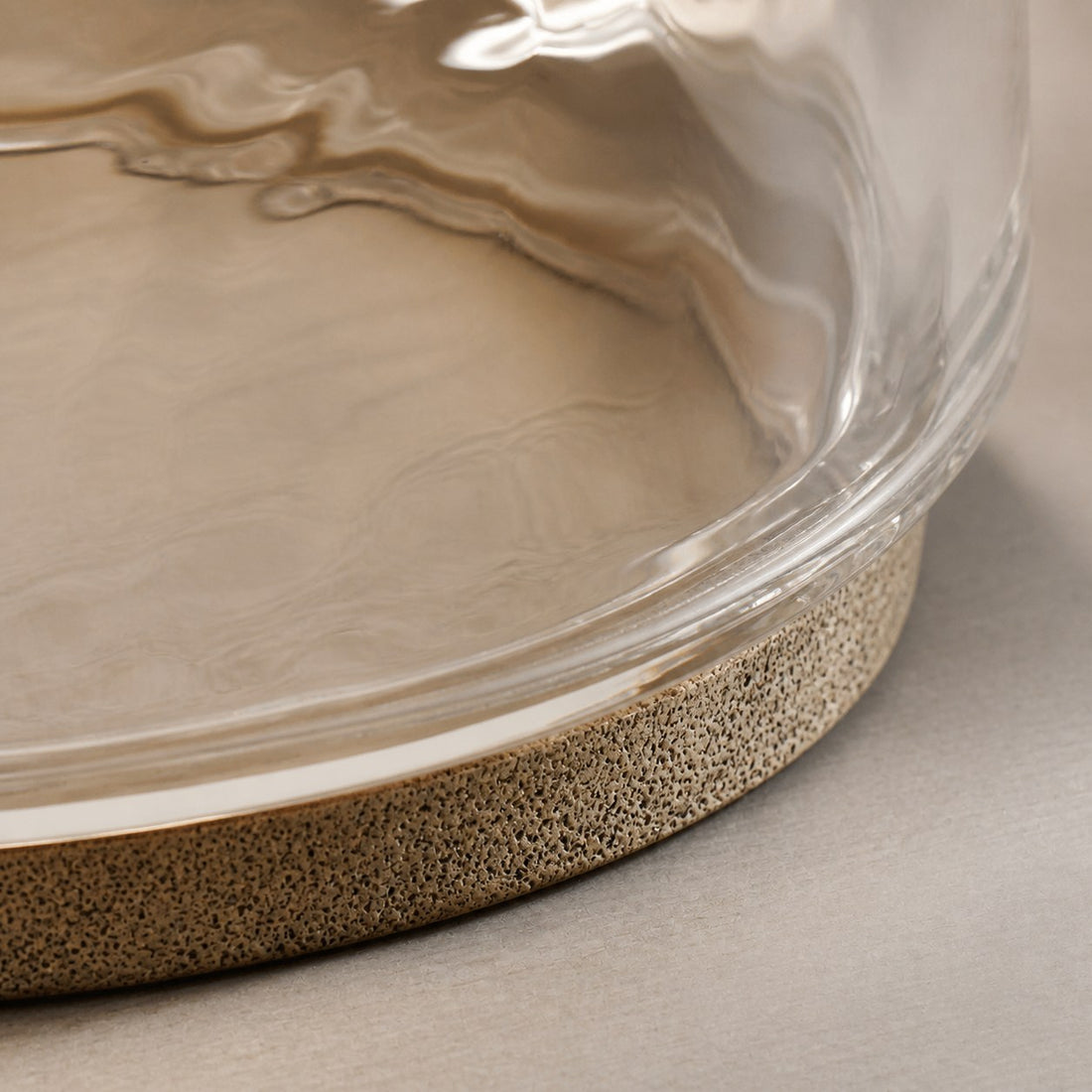 Sustaina Recycled Glass Table Lamp - Sculptural Irregular Shape and Coastal Style for Bedroom Nightstand
