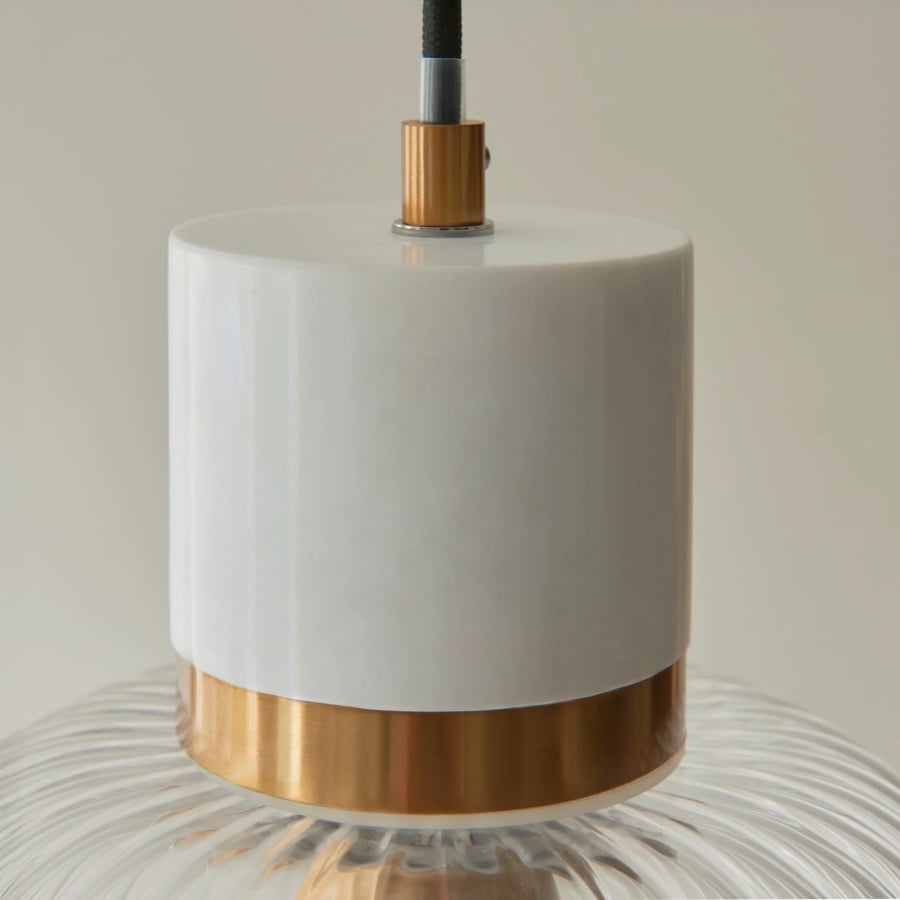 Korlisse Natural Stone and Glass Pendant Light – Stylish Lamp for Lounge or Living Room