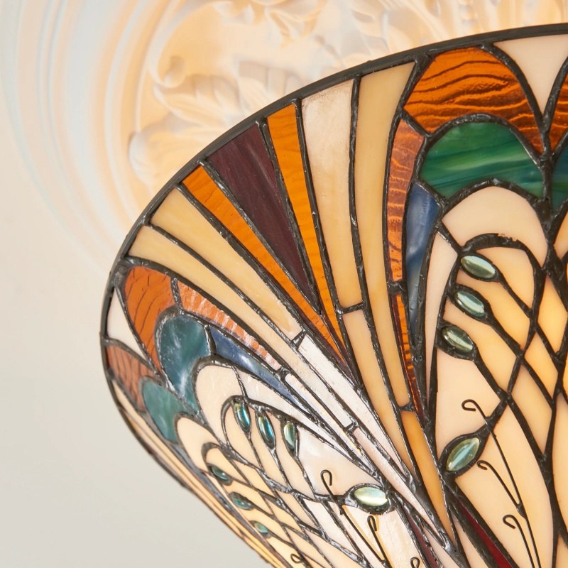 TF Hector Ceiling Light – Handcrafted Stained Glass Design Semi‑Flush or Pendant Fixture for Home