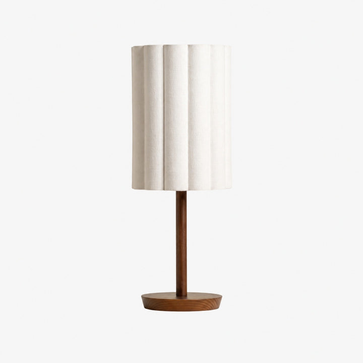 Linbron Modern Fabric Shade Table Lamp with Wood Base – Soft Ambient Lighting for Bedroom or Living Room