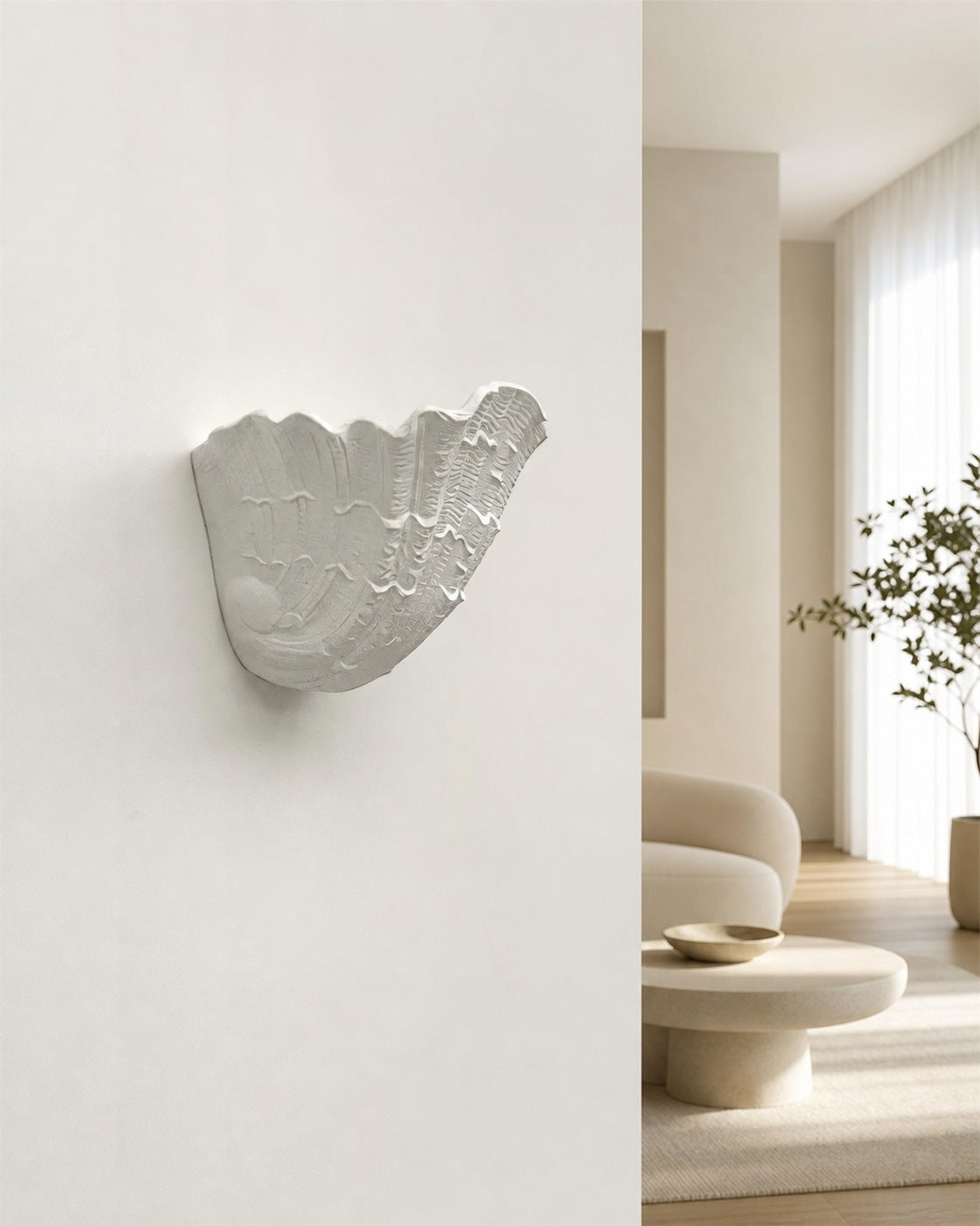 Maris Shell Plaster Wall Lamp