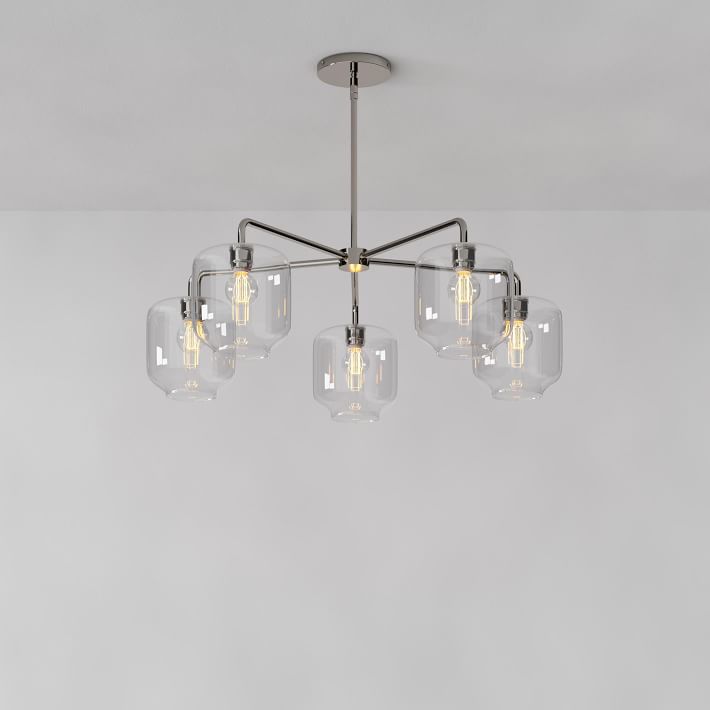 Lumivelle 5-Light Pebble Chandelier - Modern Glass Pendant Lighting